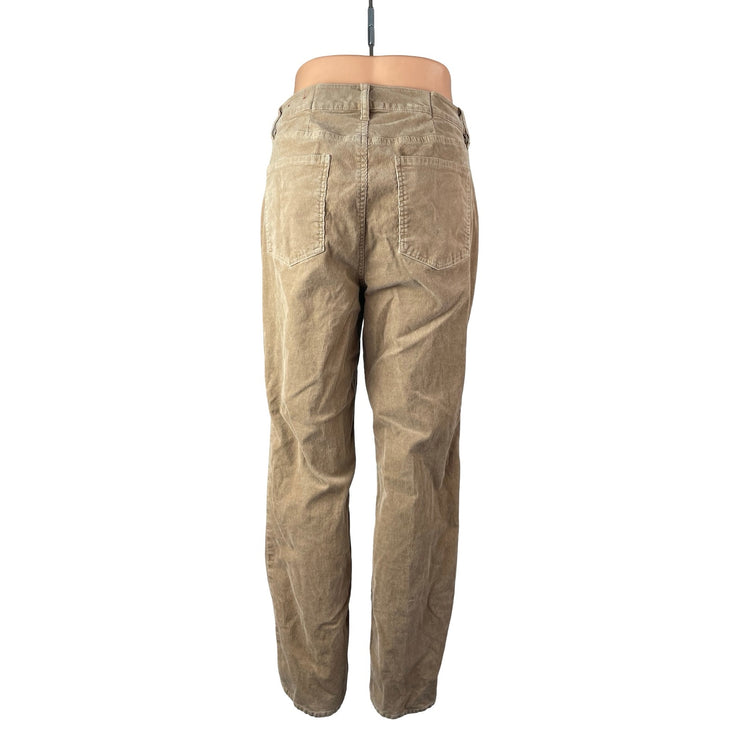 Talbots Flawless Five-Pocket Women's Tan Khaki Beige Corduroy Trousers Pants 12