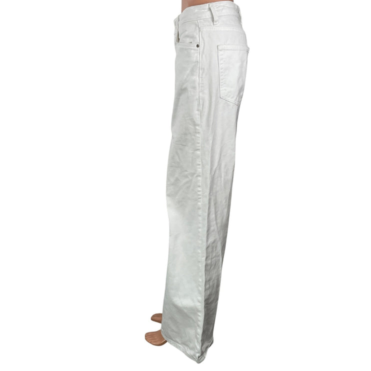 Zara Women's White High Waisted Wide Leg Baggy Palazzo Denim Jeans Size 4