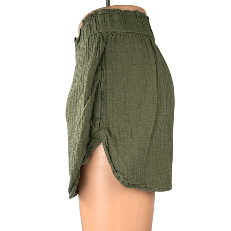 Universal Thread Green High Waisted Pull On Paperbag Mini Casual Shorts Size S