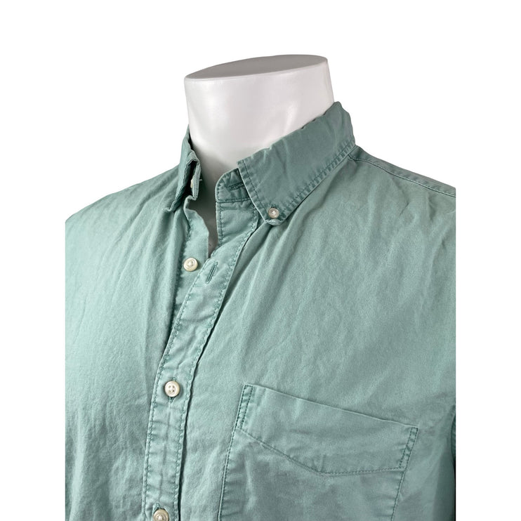 J.Crew The Broken-In Oxford Men's Green Slim Untucked Long Sleeve Shirt Top L