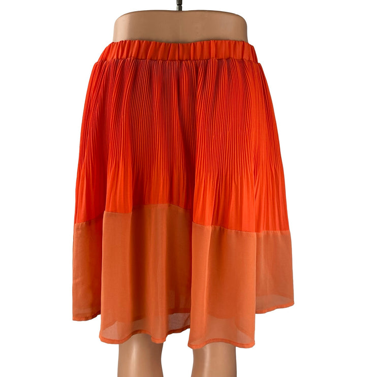 Collective Concepts Coral High Waist Mesh Mix Media Pleated A Line Mini Skirt 4