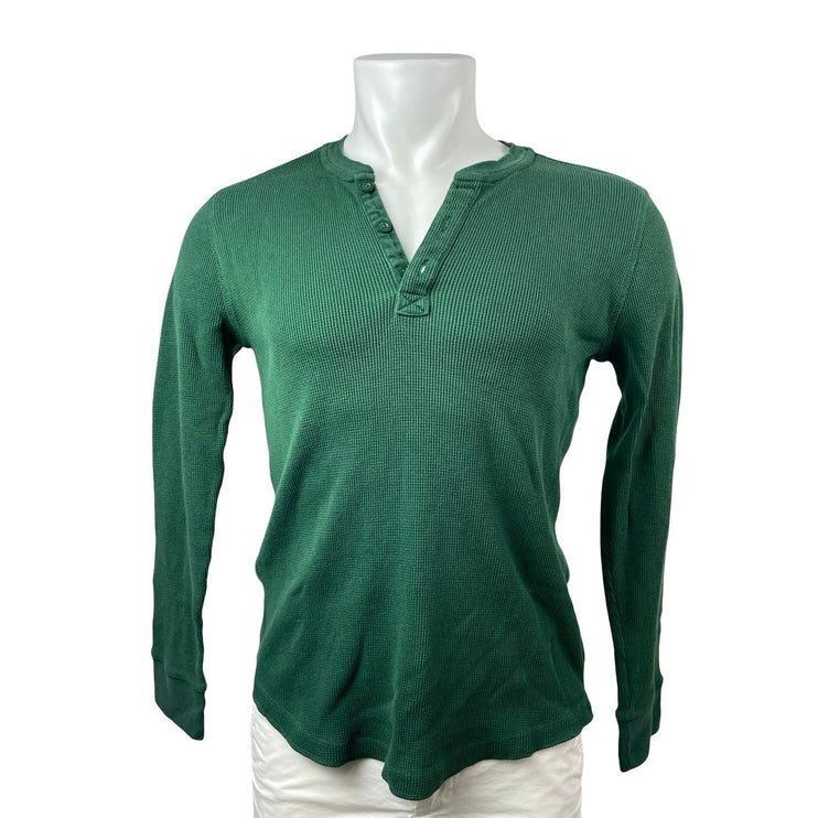 GAP Men's Green Henley Neck Long Sleeve Sweater Sweatshirt Tee T-Shirt Top M