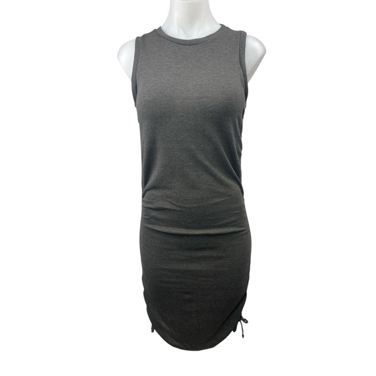 Forever 21 Women's Gray Ruched Sleeveless Knit Mini Bodycon Tank Dress Size M