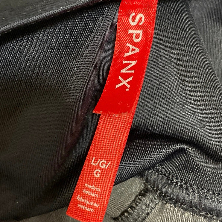 Spanx Women's Black Velvet Velout Pull On High Rise Yoga Leggings Pants Size L