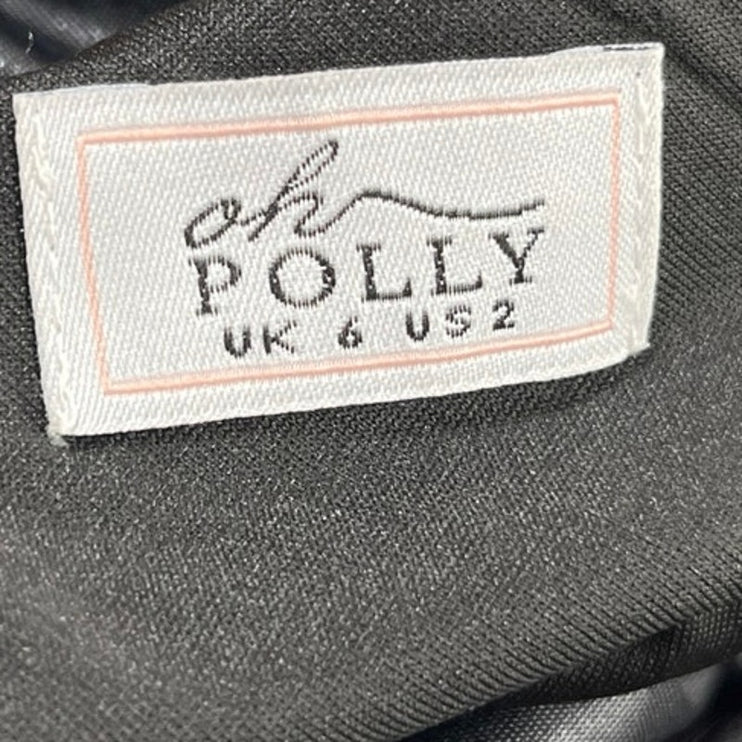 Oh Polly Black Faux Leather Halter V-Neck Cutout Ruched Mini Bodycon Dress Sz 2