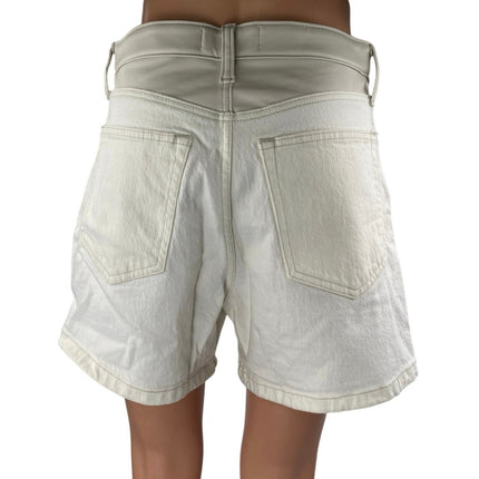 Abercrombie & Fitch The Dad Women's White High Waisted Denim Jean Shorts Size 28