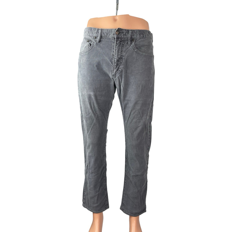 Gap Men's Gray Corduroy Slim Fit Mid Rise Trousers Pants Denim Jeans Size 32x30