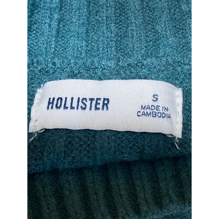 Hollister Green Rib Knit Mock Neck Long Sleeve A Line Sweater Mini Dress Size S