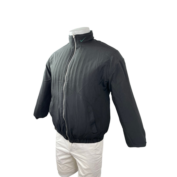 Nike Men's Green Black Reversible Quilted 90s Puffer Full Zip Coat Jacket Size S