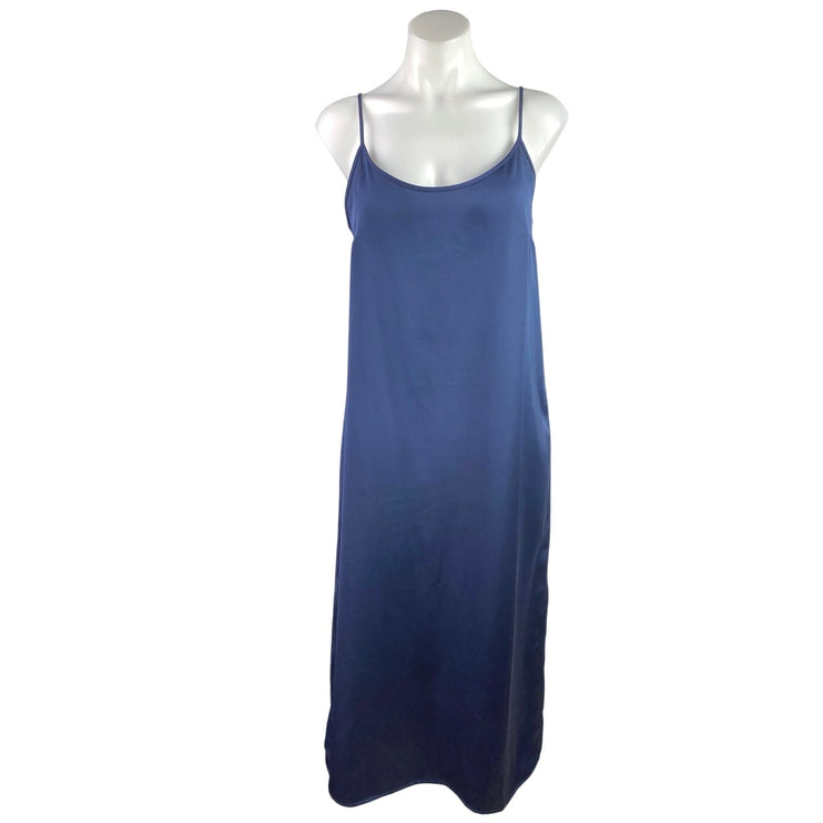 J.Crew Blue Silky Satin Sleeveless Cami Camisole Midi Maxi Slip Tank Dress Sz S