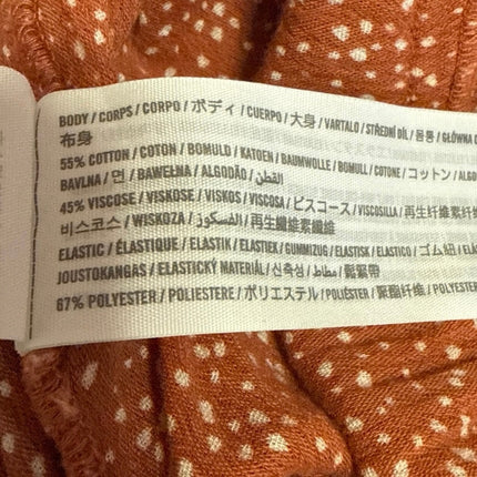 Abercrombie & Fitch Brown White Speckled Deep V Smocked Crop Blouse Top Sz XS