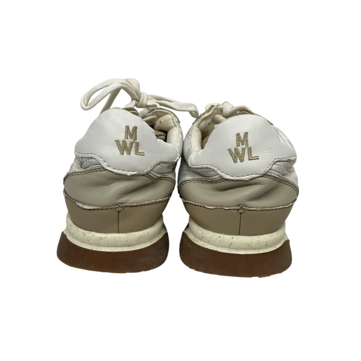 Madewell Kickoff Trainer Beige White Low Top Lace Up Athletic Sneakers Shoes 7M