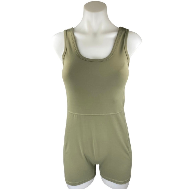 PAC 1980 Women's Green Sleeveless Cami One Piece Bodysuit Jumpsuit Romper Size M