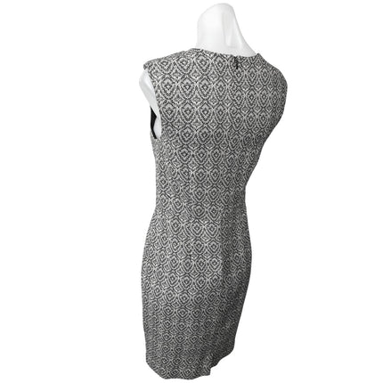 Banana Republic Gray Geometric Jacquard Knit Sleeveless Mini Sheath Dress Size 4