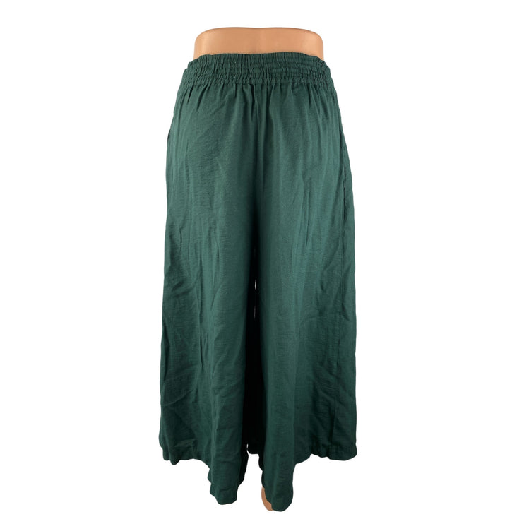Anthropologie Ett Twa Women's Green High Rise Wide Leg Trousers Pants Size XS