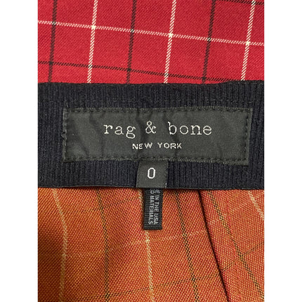 Rag & Bone Women's Red Plaid Checkered High Waist Skinny Trousers Pants Size 0