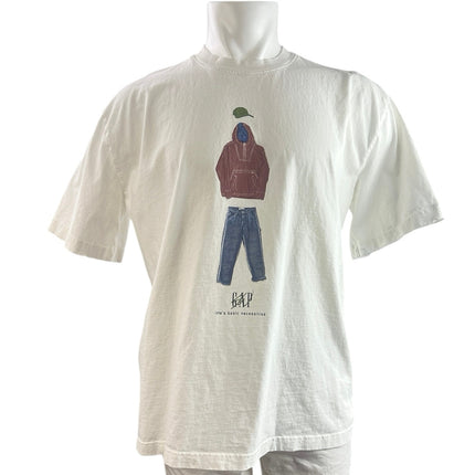 GAP Men's White Cotton Short Sleeve Classic Fit Graphic Tee T-Shirt Top Size M