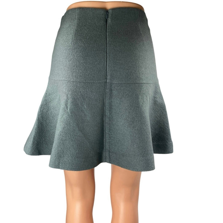 MARCS Women's Gray 100% Wool High Waisted Zip Flare A Line Mini Skirt Size 6