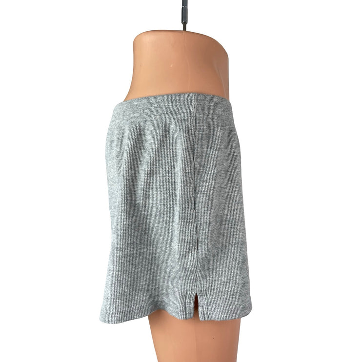 Aritzia Sunday Best Women's Gray High Rise Waffle Knit Thermal Lounge Shorts L