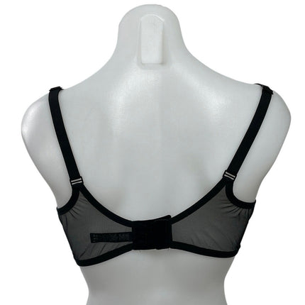 Skims Ultra Fine Mesh Black Lightweight Underwire Adjustable Bra Lingerie 36DD