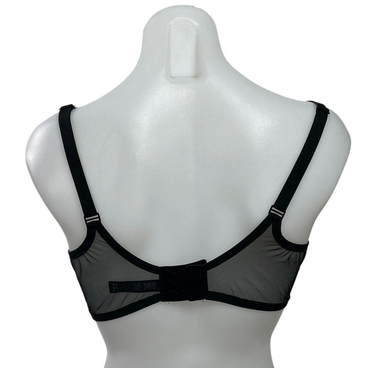 Skims Ultra Fine Mesh Black Lightweight Underwire Adjustable Bra Lingerie 36DD