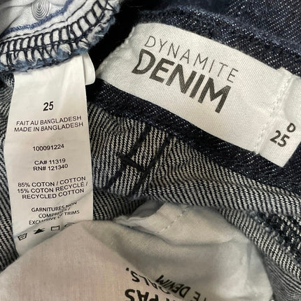 Dynamite Denim Women's Blue High Rise Straight Leg Bermuda Denim Jean Shorts 25