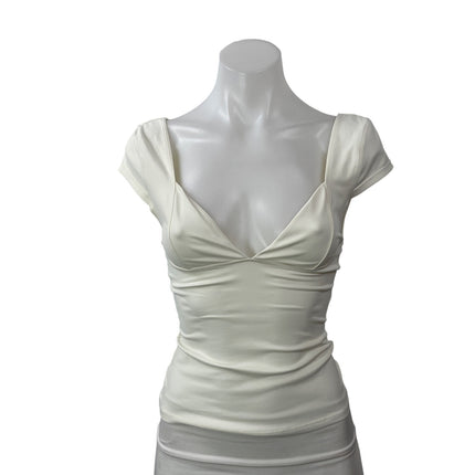 Intimately Free People Womens White Short Cap Sleeves Duo Corset Camisole Top XS