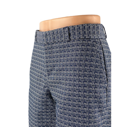 Banana Republic Women's Blue Combo Geometric Mid Rise Casual Bermuda Shorts Sz S