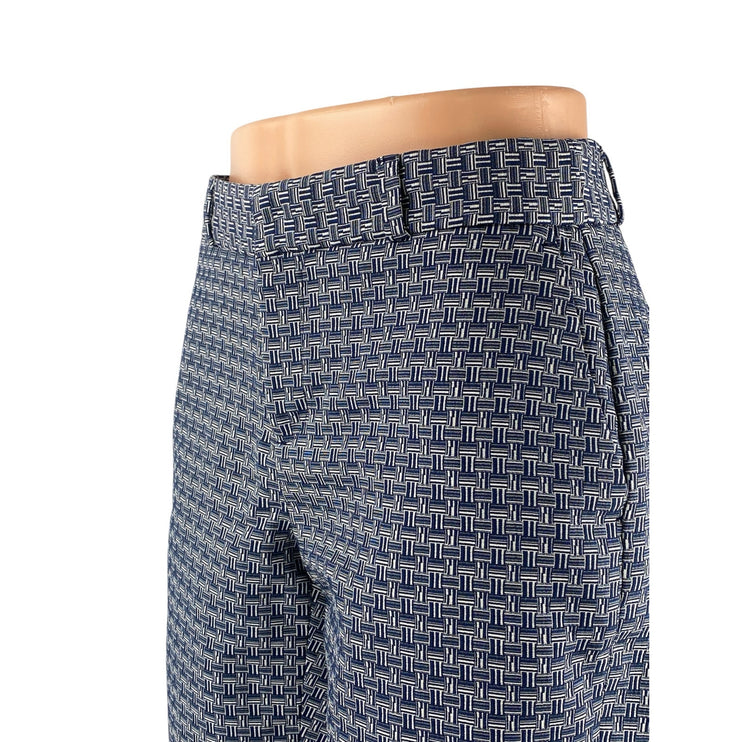 Banana Republic Women's Blue Combo Geometric Mid Rise Casual Bermuda Shorts Sz S