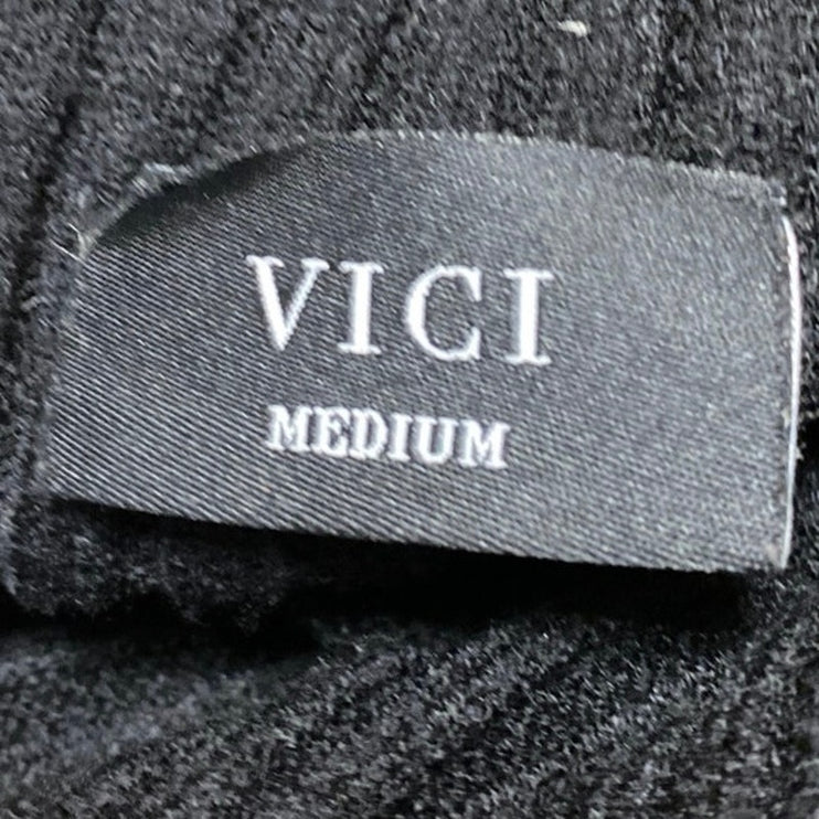 Vici Women's Black Ribbed Knit Long Sleeve Stitch Turtleneck Sweater Top Size M