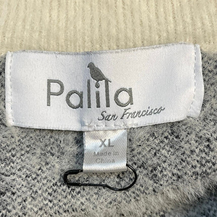 Palila Women Black Cream Crew Neck Long Sleeve Knit Pullover Sweater Top Size XL