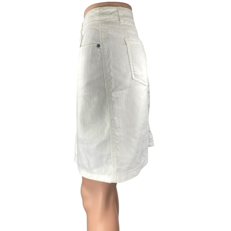 Croft & Barrow Women's White High Waisted Mini A-Line Denim Jeans Skirt Size 6