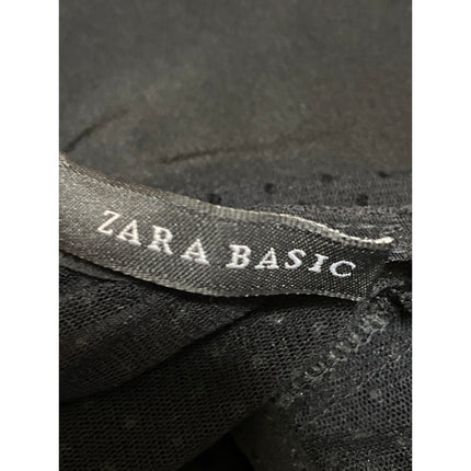 Zara Women's Black Mesh Sleeveless Drawstring Cutout Back Tank Jumpsuit Romper S