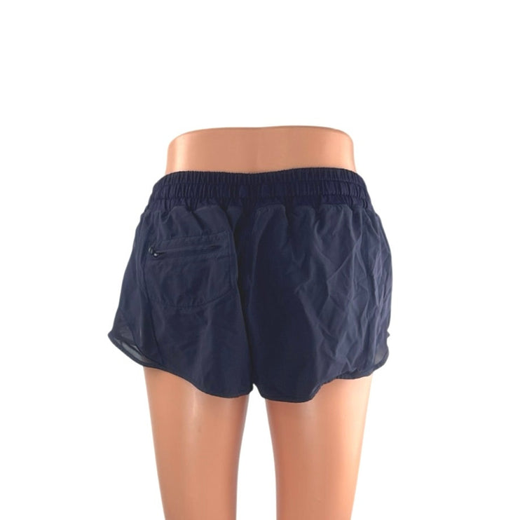 Lululemon Navy Blue Reflective Mesh Yoga Running Workout Gym Athletic Shorts 6