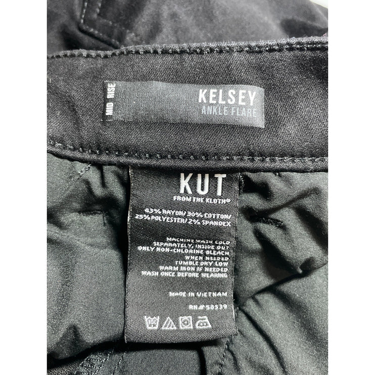 KUT From The Kloth Kelsey Ankle Flare Women's Black Mid Rise Denim Jeans Size 0