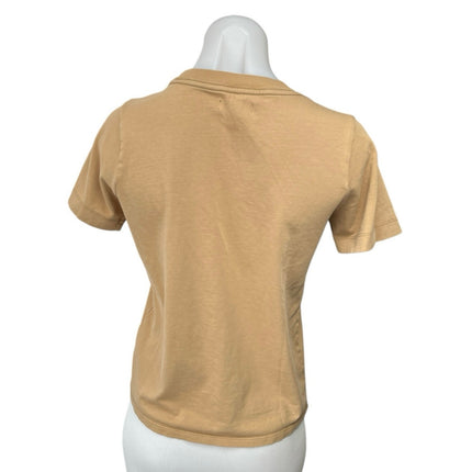 Madewell Tan Khaki Short Sleeve Crew Neck Casual Basic T Shirt Tee Top Size XS