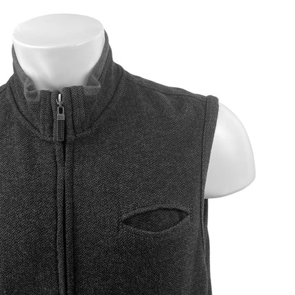 Tasso Elba Men's Black Sleeveless Full Zip Stand Collar Sweater Vest Jacket Sz L