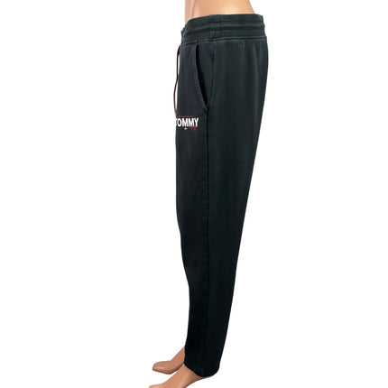 Tommy Hilfiger Black Elastic High Waist Tapered Straight Trousers Pants Size M