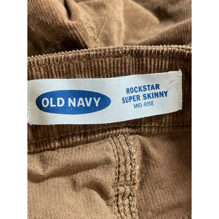 Old Navy Rockstar Corduroy Women's Brown High Rise Skinny Trousers Pants Size 6