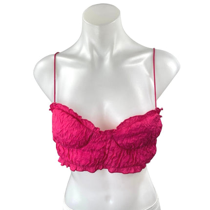 Zara Women's Pink Sleeveless Cami Camisole Bandeau Bustier Crop Tank Top Size S