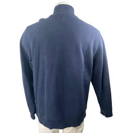 Brooks Brothers Mens Blue 1/4 Zip Mock Neck Long Sleeve Sweatshirt Sweater Top L