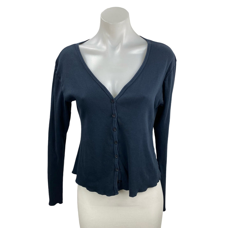 Brandy Melville Paige Blue V Neck Long Sleeve Button Down Cardigan Sweater Top S