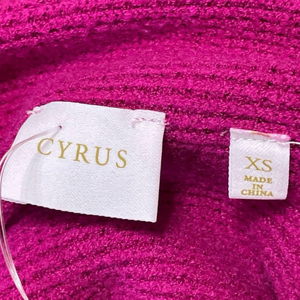Cyrus Women's Fuchsia Pink Long Dolman Sleeve Knit Pullover Sweater Top Sz XS