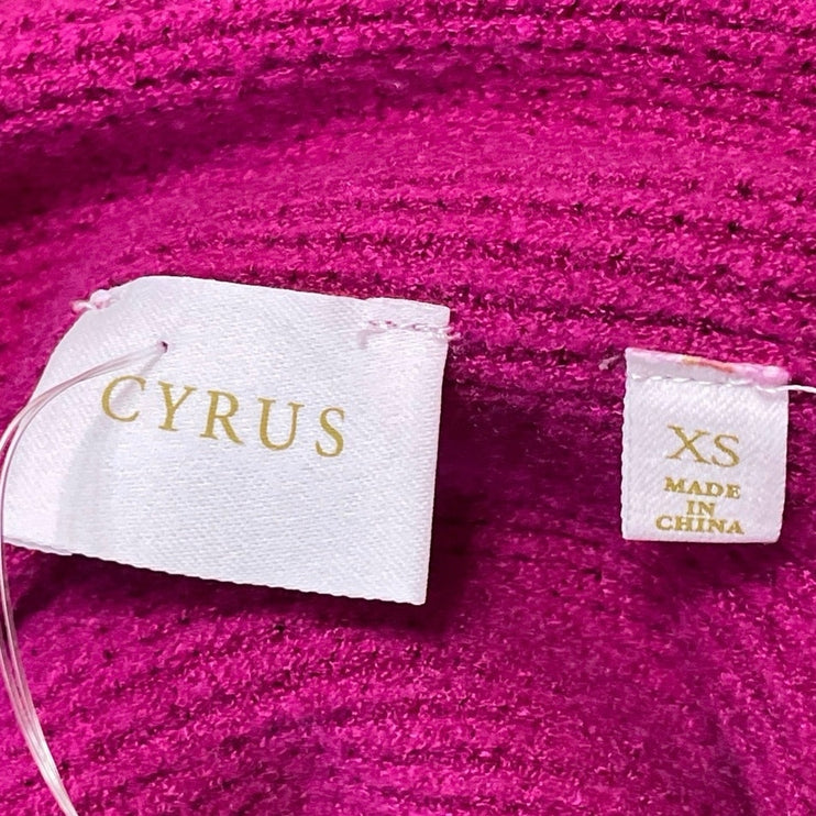 Cyrus Women's Fuchsia Pink Long Dolman Sleeve Knit Pullover Sweater Top Sz XS