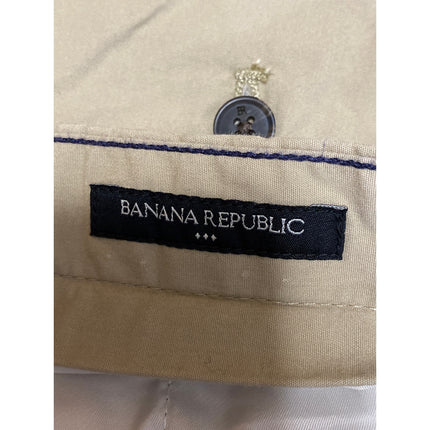 Banana Republic Men's Tan Beige Straight Leg Chino Khaki Trousers Pants Size 35