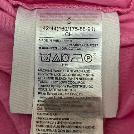 Gap Women's Pink Pocket Long Sleeve Collared Button Down Blouse Shirt Top Size S