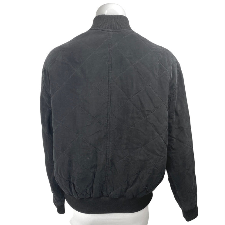 Pins and Needles Women's Black Full Zip Long Sleeve Quilted Bomber Coat Jacket M