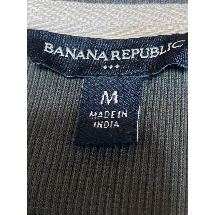 Banana Republic Men's Olive Green Long Sleeve Ribbed Knit T Shirt Tee Top Size M