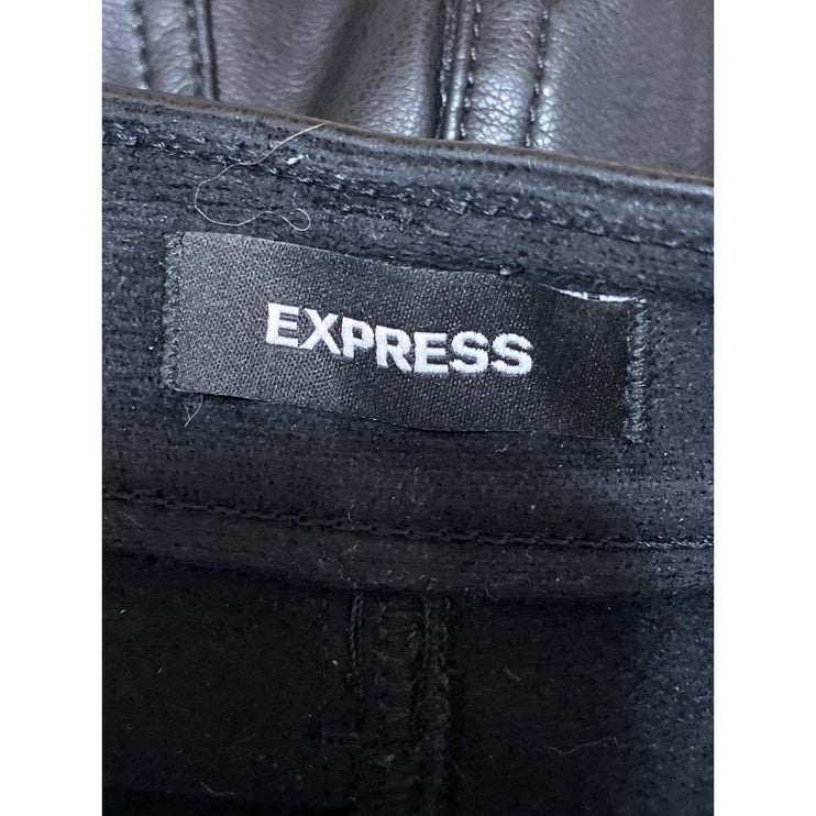 Express Women's Black Faux Vegan Leather High Rise Skinny Trousers Pants Size 0