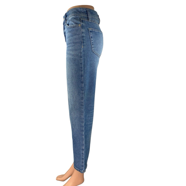 Rewash Women's Blue Medium Wash High Rise Straight Leg Denim Jeans Pants Size 24